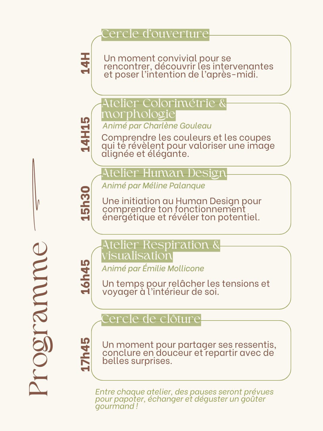 Les Ateliers au féminin - dimanche 12 octobre