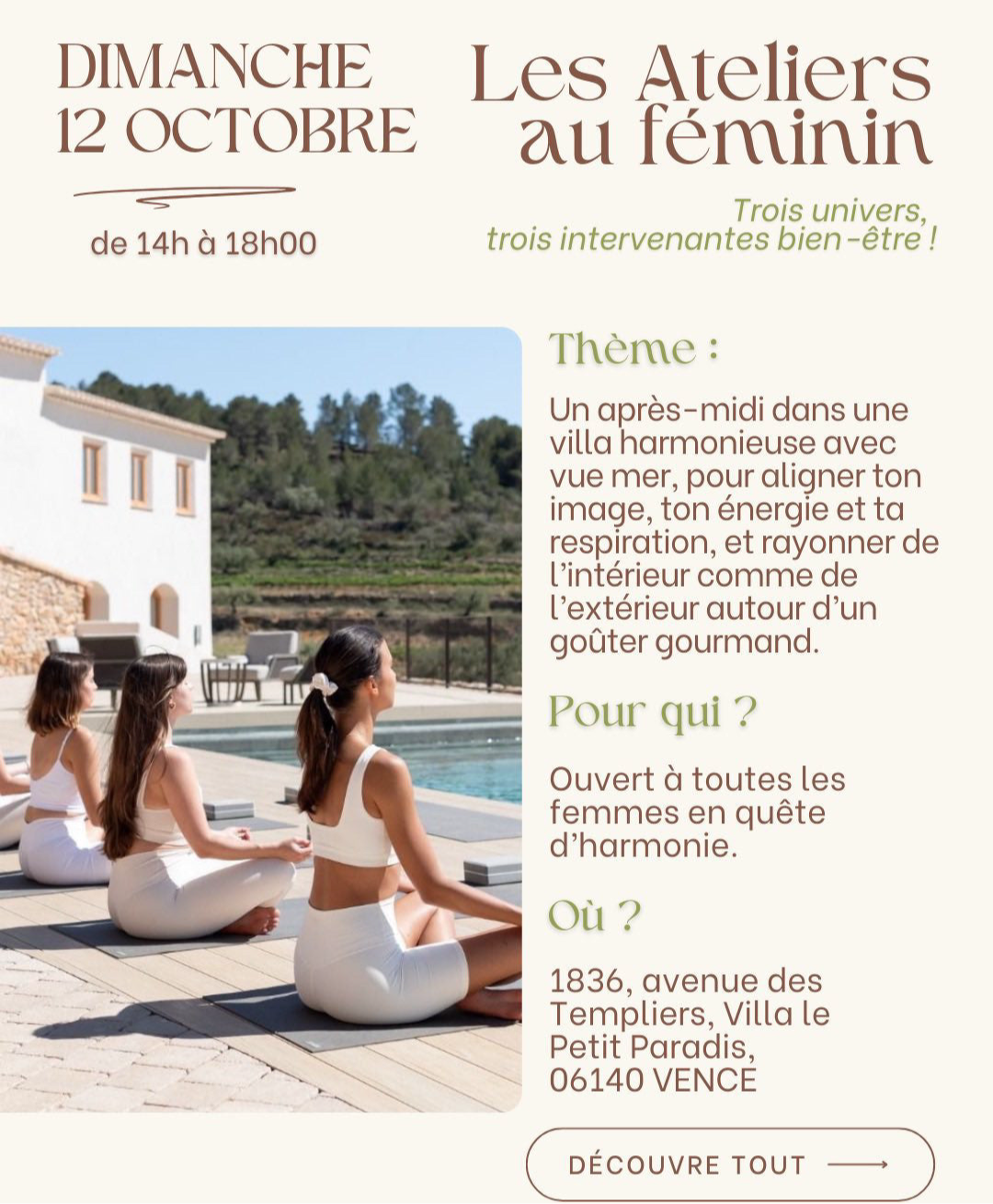 Les Ateliers au féminin - dimanche 12 octobre